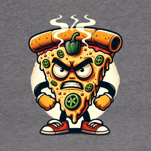 Funny Spicy Angry Pizza Slice by logiamerch