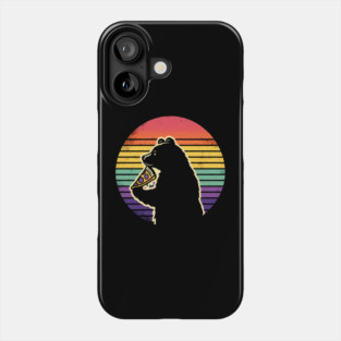 Bear Love Pizza, Retro Style, Pizza Lover Phone Case