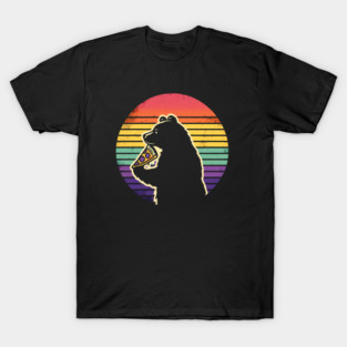 Bear Love Pizza, Retro Style, Pizza Lover T-Shirt