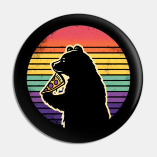 Bear Love Pizza, Retro Style, Pizza Lover Pin