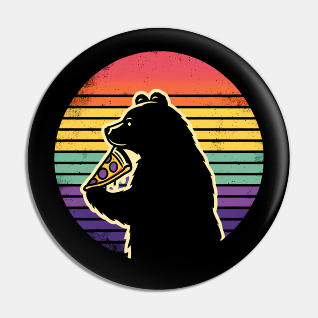 Bear Love Pizza, Retro Style, Pizza Lover Pin by logiamerch