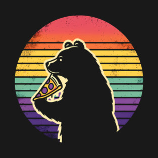 Bear Love Pizza, Retro Style, Pizza Lover T-Shirt