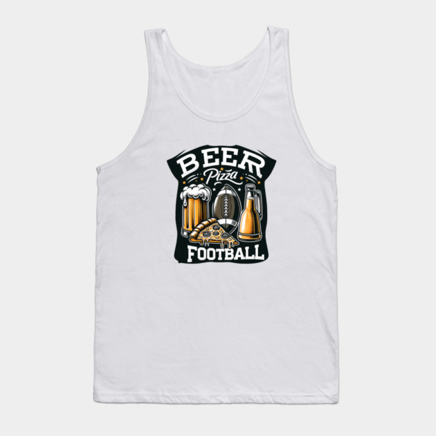Funny Pizza and Beer Lover Tank Top by logiamerch