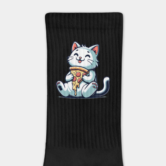 Cute Cat Eating Pizza, Funny Pizza Lover by logiamerch