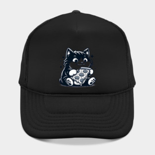 Cute Cat Eating Pizza, Funny Pizza Lover Hat
