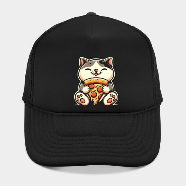 Kawaii Cat Eating Pizza, Funny Pizza Lover by logiamerch