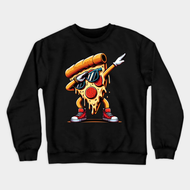 Funny Dabbing Pizza, Dancing Pizza Pose Crewneck Sweatshirt by logiamerch