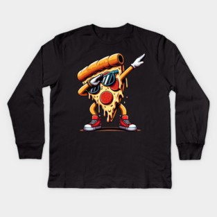 Funny Dabbing Pizza, Dancing Pizza Pose Kids Long Sleeve T-Shirt