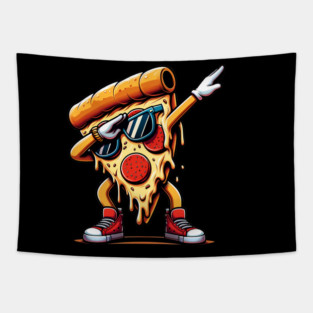 Funny Dabbing Pizza, Dancing Pizza Pose Tapestry