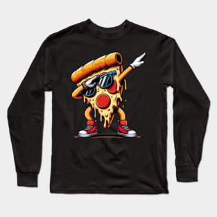 Funny Dabbing Pizza, Dancing Pizza Pose Long Sleeve T-Shirt