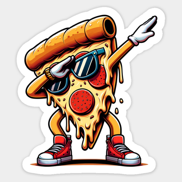 Funny Dabbing Pizza, Dancing Pizza Pose Sticker by logiamerch