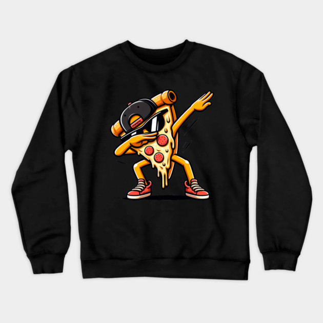 Funny Dabbing Pizza, Dancing Pizza Pose Crewneck Sweatshirt by logiamerch