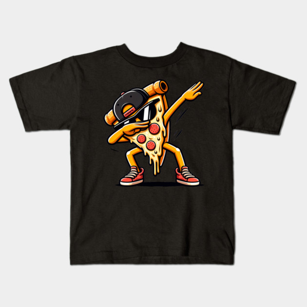 Funny Dabbing Pizza, Dancing Pizza Pose Kids T-Shirt by logiamerch