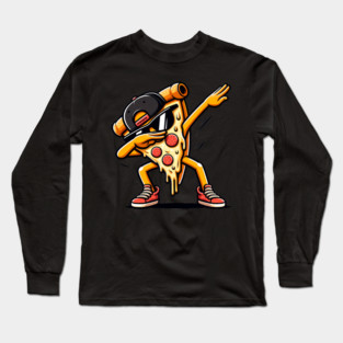 Funny Dabbing Pizza, Dancing Pizza Pose Long Sleeve T-Shirt