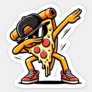 Funny Dabbing Pizza, Dancing Pizza Pose Sticker