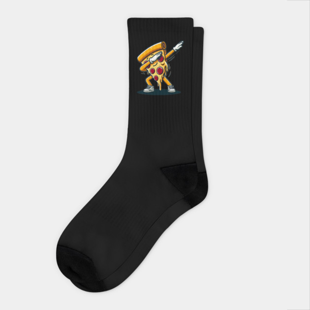 Funny Dabbing Pizza, Dancing Pizza Pose Socks by logiamerch
