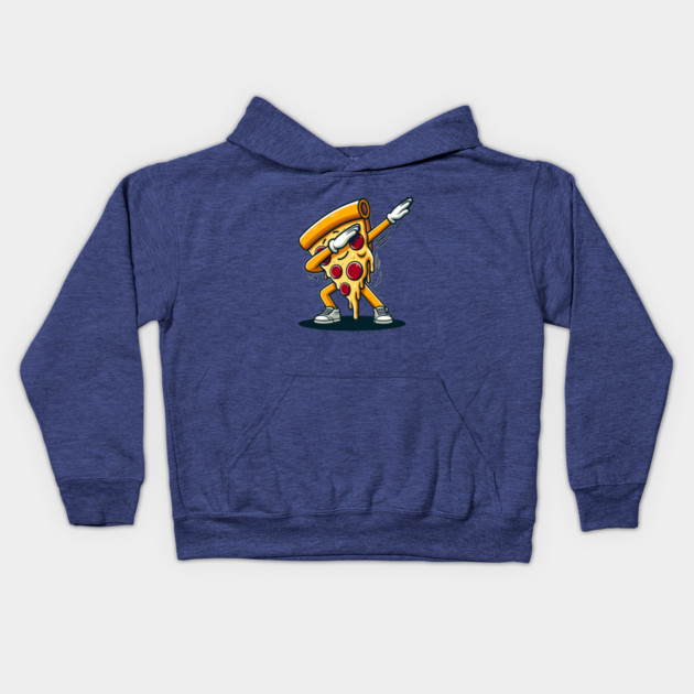 Funny Dabbing Pizza, Dancing Pizza Pose Kids Hoodie by logiamerch