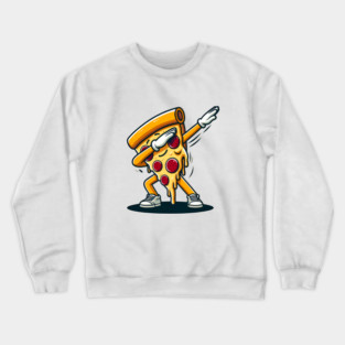 Funny Dabbing Pizza, Dancing Pizza Pose Crewneck Sweatshirt