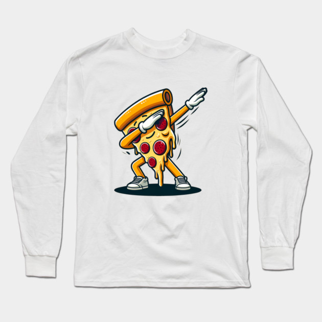Funny Dabbing Pizza, Dancing Pizza Pose Long Sleeve T-Shirt by logiamerch