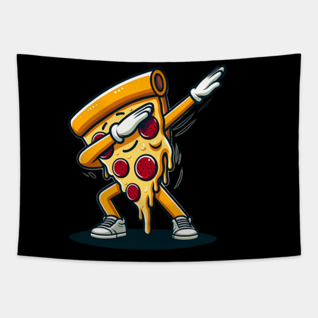 Funny Dabbing Pizza, Dancing Pizza Pose Tapestry by logiamerch
