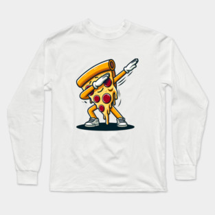 Funny Dabbing Pizza, Dancing Pizza Pose Long Sleeve T-Shirt