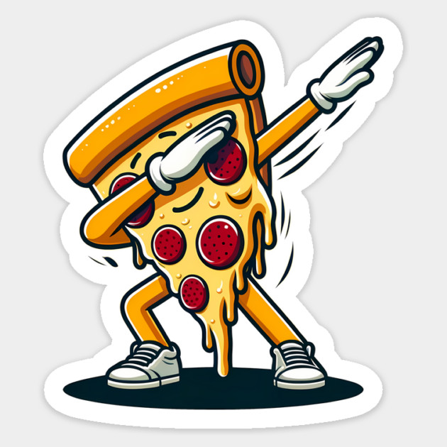 Funny Dabbing Pizza, Dancing Pizza Pose Sticker by logiamerch