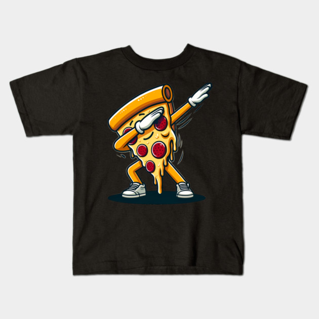 Funny Dabbing Pizza, Dancing Pizza Pose Kids T-Shirt by logiamerch