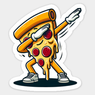 Funny Dabbing Pizza, Dancing Pizza Pose Sticker