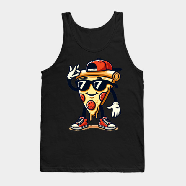 Funny Dabbing Pizza, Dancing Pizza Pose Tank Top by logiamerch