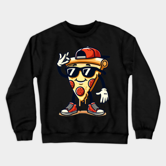Funny Dabbing Pizza, Dancing Pizza Pose Crewneck Sweatshirt by logiamerch