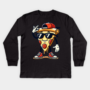 Funny Dabbing Pizza, Dancing Pizza Pose Kids Long Sleeve T-Shirt