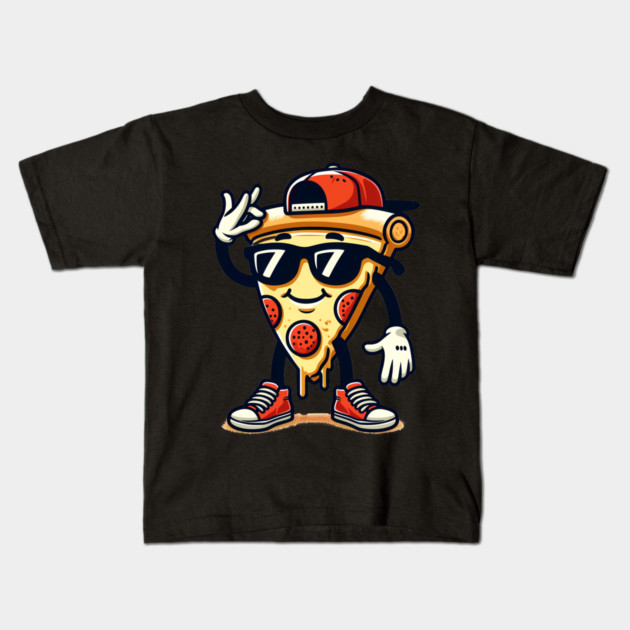 Funny Dabbing Pizza, Dancing Pizza Pose Kids T-Shirt by logiamerch