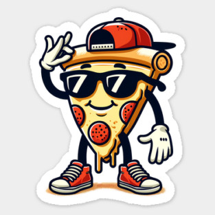 Funny Dabbing Pizza, Dancing Pizza Pose Sticker