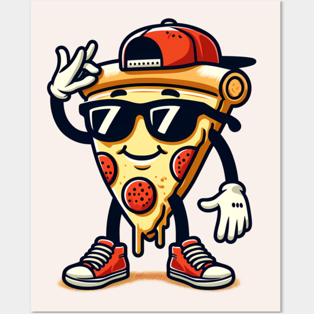 Funny Dabbing Pizza, Dancing Pizza Pose Wall Art by logiamerch