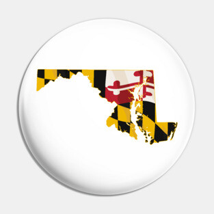 State of Maryland with Maryland flag embedded Pin
