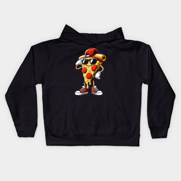 Funny Dabbing Pizza, Dancing Pizza Pose Kids Hoodie by logiamerch