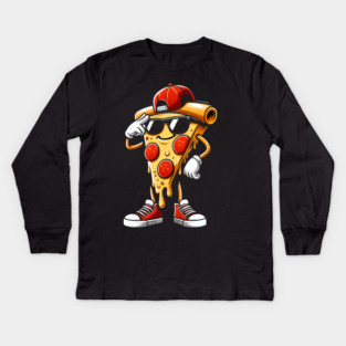 Funny Dabbing Pizza, Dancing Pizza Pose Kids Long Sleeve T-Shirt