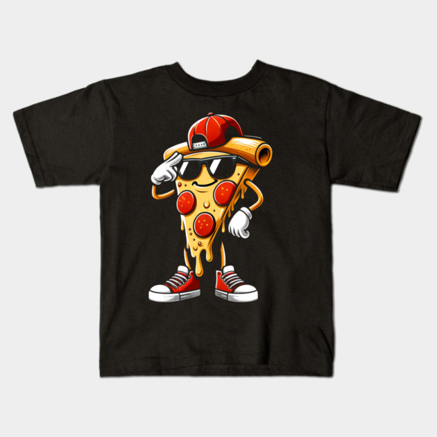 Funny Dabbing Pizza, Dancing Pizza Pose Kids T-Shirt by logiamerch