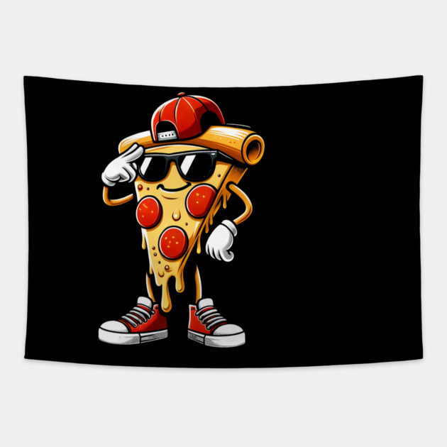 Funny Dabbing Pizza, Dancing Pizza Pose Tapestry by logiamerch