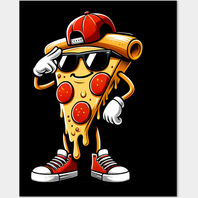 Funny Dabbing Pizza, Dancing Pizza Pose Wall Art by logiamerch