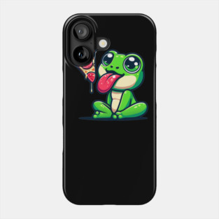 Cute Frog eating Pizza Phone Case