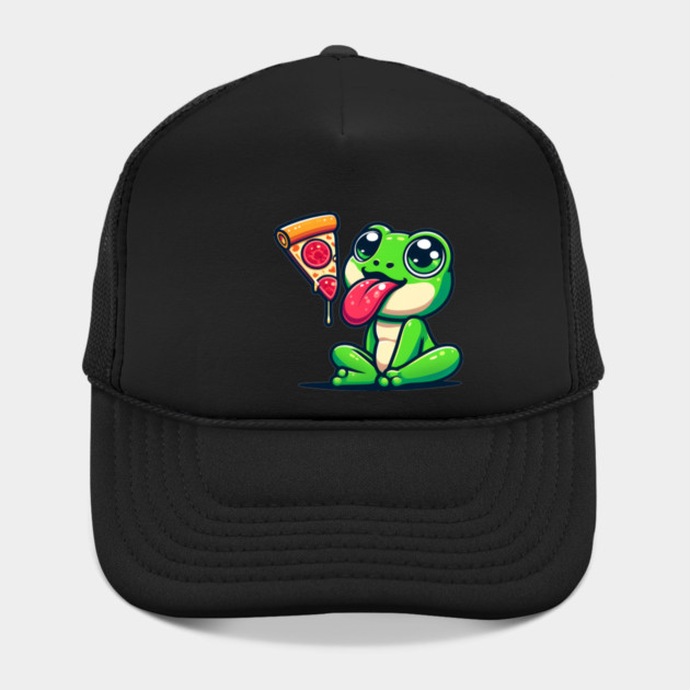 Cute Frog eating Pizza by logiamerch
