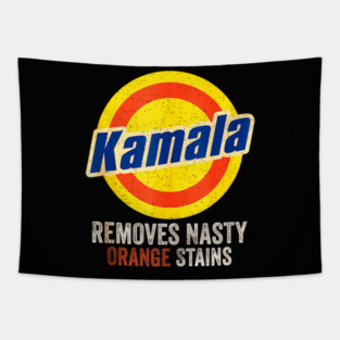 Kamala removes nasty orange stains Tapestry