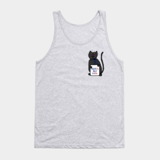 Small Cute Cat with Harris Walz 2024 Sign Tank Top