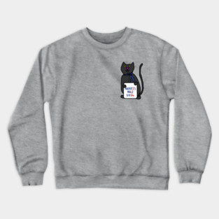 Small Cute Cat with Harris Walz 2024 Sign Crewneck Sweatshirt