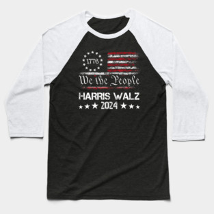 Harris Walz 2024 Kamala Harris Tim Walz American Flag Baseball T-Shirt