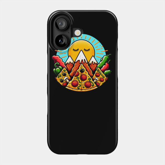 Funny Pizza Moutain Phone Case by logiamerch