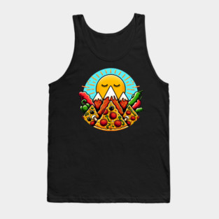 Funny Pizza Moutain Tank Top