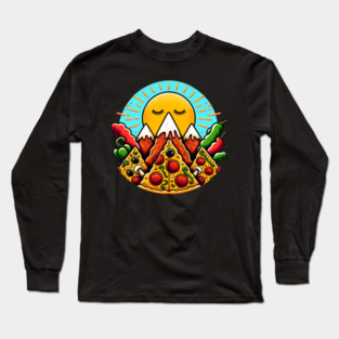 Funny Pizza Moutain Long Sleeve T-Shirt
