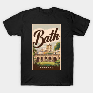 A Vintage Travel Art of Bath - England T-Shirt